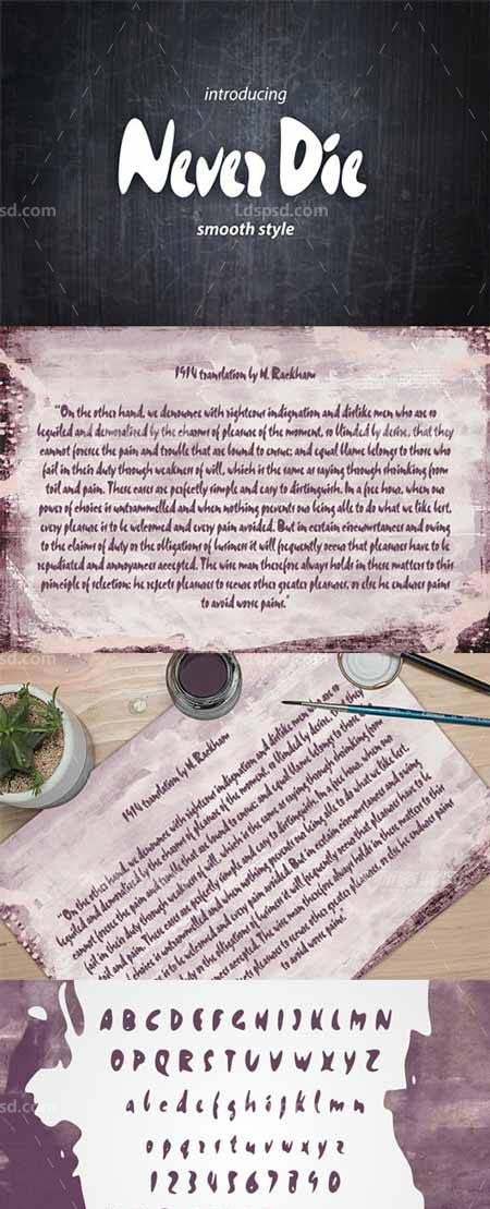 Never Die Typeface,漂亮可爱的英文漫画字体